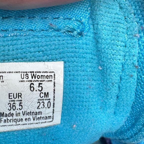 Vans Old Skool Checkers‎ Hi-Top Sneakers Shoes Womens US 6.5 Purple White 500714 - Picture 13 of 14